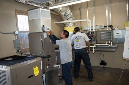 Employee's training and working on the lab.